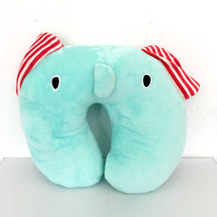 Cute cartoon children U neck protection pillow travel neck U shaped cervical neck pillow nap pillow Green elephant U pillow