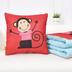 Pillow quilt dual-purpose multifunctional headrest pillow cushion is customized car air conditioning small Quilt Blanket nap pillow Large expansion dimension 150*180cm The pillow was happy monkey