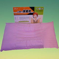 The cervical vertebra pillow bamboo pillow core size long neck pillow to repair cervical carbon language health care pillow hard high Light blue