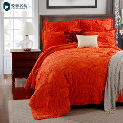 Foreign trade palace handmade quilting, quilt quilt quilt quilt bed, cotton bed, three sets, summer cool by air conditioning quilt Quilting is made of 230*245cm five piece sets Orange red