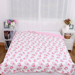 Special Korean garden wind, cotton quilted air conditioning, cotton washed, summer cool, quilt cover, spring and autumn quilt wrapped 200X230cm White Rose