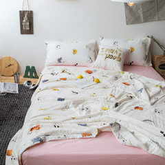 Cotton summer was air-conditioned by spring and summer, cool, washable, pure cotton, children's thin quilt, single double student quilt 150x200cm single quilt Meow star