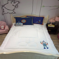 Children's quilt antibacterial winter by 1.2 meters single bed 1.5 meters, thickening warm cotton cute cartoon core Embroidery 150*200 (about 5.6 Jin) Robot