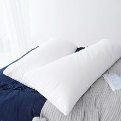 Sleepy pure cotton elastic double pillow, pillow, hotel, sleeping aid, IKEA, lovers, long pillow, 1.2/1.5 meters Red pillowcase |48x120CM