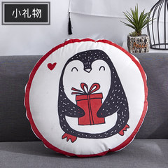 Cute penguin quilt pillow on the pillow and red sofa backrest office nap small quilt waist cushion The diameter 40cm opens 110*150cm Little gift