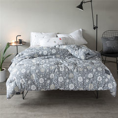 Nordic prints, cotton washed cotton, winter quilts, single students, cotton warm winter, double thickening quilt, spring and autumn quilt 150x200cm about 3 jin Phoenix flower blue