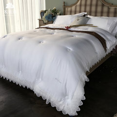 The export of high-end 60 Tencel thick warm winter was a white lace quilt quilt double bed 1.8m Phnom Penh 200X230cm lace