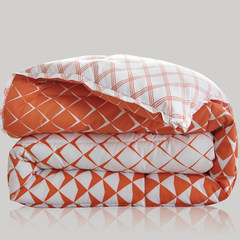 Winter quilt, lattice striped quilt quilt core thickening, warmth quilt quilt dormitory, students, single, double, spring and autumn quilt 200X230cm6 Jin was winter quilt Gran orange