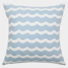 Korean suede pillow soft cushion pillow sofa cushion pillow nap office car cushion waist 45*45cm core Blue water ripple
