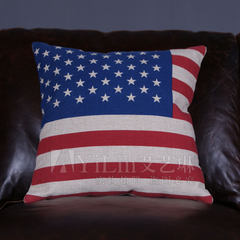 Vintage American country European fabric cotton pillow cushion sofa cushion down the American flag Trumpet (45*24 cm) Flag of the United States