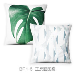Green pillow core Nordic style sofa cushion cotton pillowcase geometric modern minimalist bed cushion 45*45cm Plush Pillowcase BP1-6