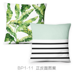 Green pillow core Nordic style sofa cushion cotton pillowcase geometric modern minimalist bed cushion 45*45cm Plush Pillowcase BP1-11