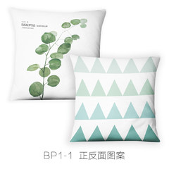 Green pillow core Nordic style sofa cushion cotton pillowcase geometric modern minimalist bed cushion 45*45cm Plush Pillowcase BP1-1