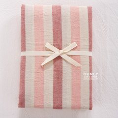 Washed cotton Hotel pillow cover, cotton simple, pure cotton pure color latex, single 48 74cm Pillowcase 48cmX74cm Pink Pillowcase