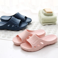 New couple home bathroom slippers bath, spring and summer soft bottom plastic massage slippers, tasteless waterproof, anti-skid Size 28 (for size 42-43) Navy Blue