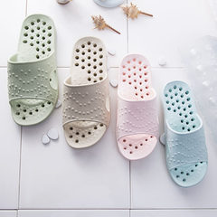 Couples home interior soft floor skid bath bathroom slippers summer home cool slippers A0632 Size 24 (for size 35-36) Light green