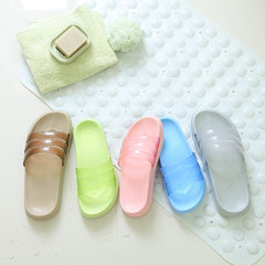 Korean bathroom, waterproof, waterproof, thick bottom slippers, men and women spring and summer home, indoor bath slippers, soft bottom slippers Size 24 (for size 35-36) Coffee