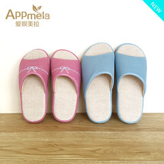 Linen slippers in spring and summer, men and women in the room, soft slippers in the soles, slippers in spring and autumn, lovely home slippers Size 27 (for size 40-41) Coffee