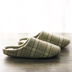 Living tree, Japanese style warmth, autumn and winter slippers, high-end wool frozen stereotypes, indoor couple slippers Mens plain (for 39-42 code)