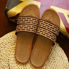 In the summer Home Furnishing linen slippers slippers and indoor antiskid floor lovely couple Korea Summer Cotton 44-45 Cowboy word