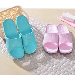 Slippers women summer bath, anti skid, thick bottom, home bath, cool slippers, Japanese simple soft bottom silent floor mop man 40/41 Khaki