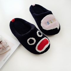 Autumn and winter indoor skid shoes funny mouth dialog box Home Furnishing silent slippers cute shoes on Size 28 (for size 42-43) Cartoon