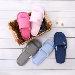 Happy Park, solid home shoes, bedroom slippers, indoor and outdoor linen slippers summer 23cm (36-37 yards) Sky blue
