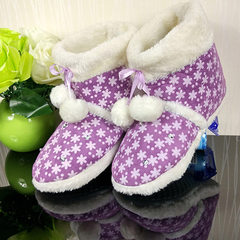 The winter snow boots warm shoes female couple home Maomao shoes cotton boots with suede shoes. Size 28 (for size 42-43) Chocolate