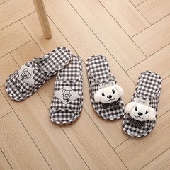 Korean cute couple winter indoor floor cloth Meng home soft bottom cloth slippers slip female summer Dichotomanthes end Male marker 45-46 fits 44-45 feet Stupid dog coffee case