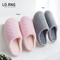 Good orange home couple slippers, winter indoor warm woolen shoes, antiskid home slippers, winter cotton slippers women Female paragraph: 37-38 [for 36-37 yards to wear] Light grey