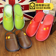 The spring and autumn children cartoon cute baby leather slippers child home floor slippery tendon end shipping slippers 230 [for 28-30 yards] green