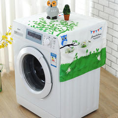 Korean cartoon automatic roller washing machine cover cloth art bedside table cover cover cover towel single door refrigerator dust cover owl 55*140CM