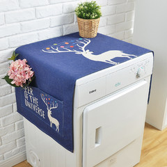 Nordic artistic roller washing machine refrigerator cover cover cloth bedside table cover cloth dust proof cloth cover cotton and linen cloth art cover deer small universe table flag 30× 180 cm
