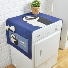 Nordic artistic roller washing machine refrigerator cover cover cloth bedside table cover cloth dust proof cloth cover cotton and linen cloth art cover embrace bear table flag 30× 180 cm