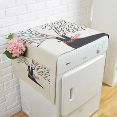 Nordic artistic roller washing machine refrigerator cover cover cloth bedside table cover cloth dust-proof cloth cover cotton and linen cloth art cover scarf deer table flag 30× 180 cm