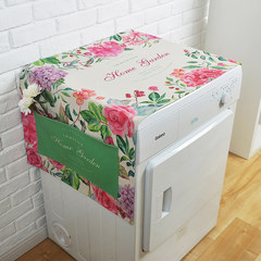 Rural cotton and linen roller washing machine cover towel cover cloth bedside cabinet cloth cover towel single door refrigerator cover cloth dust cover 100 flowers zhengyan table flag 30× 180 cm