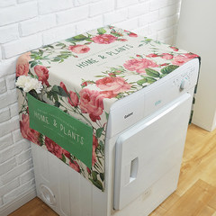 Rural cotton and linen roller washing machine cover towel cover cloth bedside table cover cloth cover towel single door refrigerator cover cloth dust cover rose garden table flag 30× 180 cm