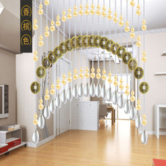 Feng shui gourd pearl curtain crystal partition curtain finished living room porch hanging curtain five emperors copper money toilet glass curtain 55 special color arc