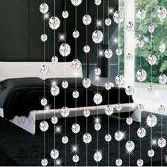 Crystal pearl curtain partition finished curtain feng shui pearl curtain shoe cabinet porch door curtain screen hanging curtain hanging curtain transparent (cut bead)