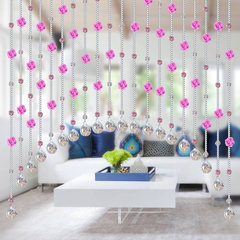 Rose pearl curtain door curtain crystal curtain living room partition curtain finished hanging curtain bedroom decoration semi-curtain hanging curtain parcel post color default main picture color