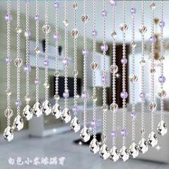 Crystal bead curtain divides feng shui bead curtain shoe ark porch door curtain pearl curtain screen hanging curtain crystal purple is full of wear