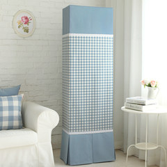 The GREE / Haier vertical cabinet cabinet European fabric air conditioning cover dust cover simple lake blue small lattice Blue water cubicle air conditioner hood - no opening Table runner 30&times 180cm;