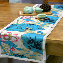 China ink style cotton fabric table cloth gift when modern coffee table's Midsummer pond Product color Back towel 67*78