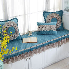European luxury window sill mats, made of tatami, cushion, window mat, sponge, simple modern sofa cushion, 45*45cm sponge cushion - blue.