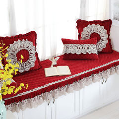 欧式奢华窗台垫定做榻榻米坐垫 飘窗垫 海绵简约现代沙发垫 套45*45cm 海绵垫-红色
