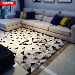 原创地毯牛皮地毯马毛地毯客厅卧室沙发黑白灰色简约时尚高地毯 40×60CM