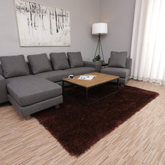 馨适居地毯客厅卧室茶几地毯沙发床边长毛地毯加厚咖啡色地毯定制 120CM×170CM