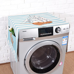 Mediterranean style cotton, linen, hood, blue beach, shell refrigerator lid, drum washing machine, dust-proof cover G-013 55X140cm