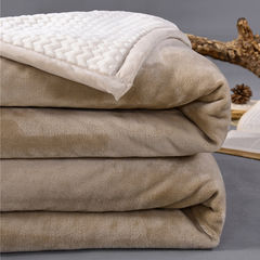 贝贝绒双层加厚毛毯珊瑚绒毯子法兰绒空调盖毯珊瑚绒单双人毛巾被 150x200cm（双层贝贝绒毯3.6斤）