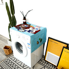 Roller washing machine cover, refrigerator cover cloth, dust-proof sunscreen, waterproof cover, beautiful microwave oven bedside cabinet, cotton, linen, light blue Movie 60cm*140cm (large capacity washing machine refrigerator).